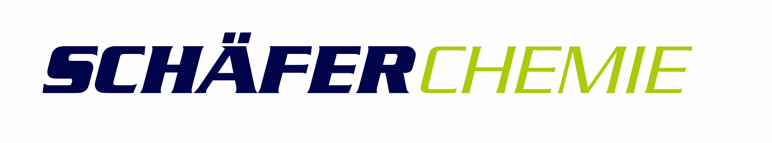 Logo mit dem Text SCHÄFER CHEMIE in blauer und grüner Schrift auf weißem Hintergrund.